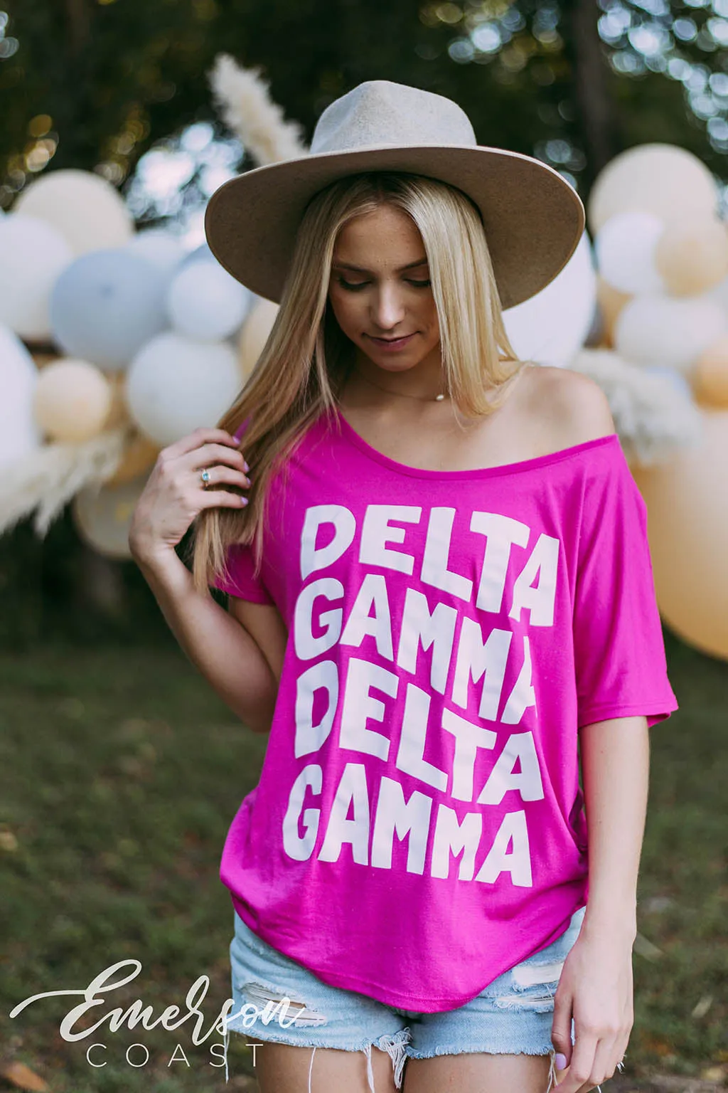 Delta Gamma Pink Slouchy Tee