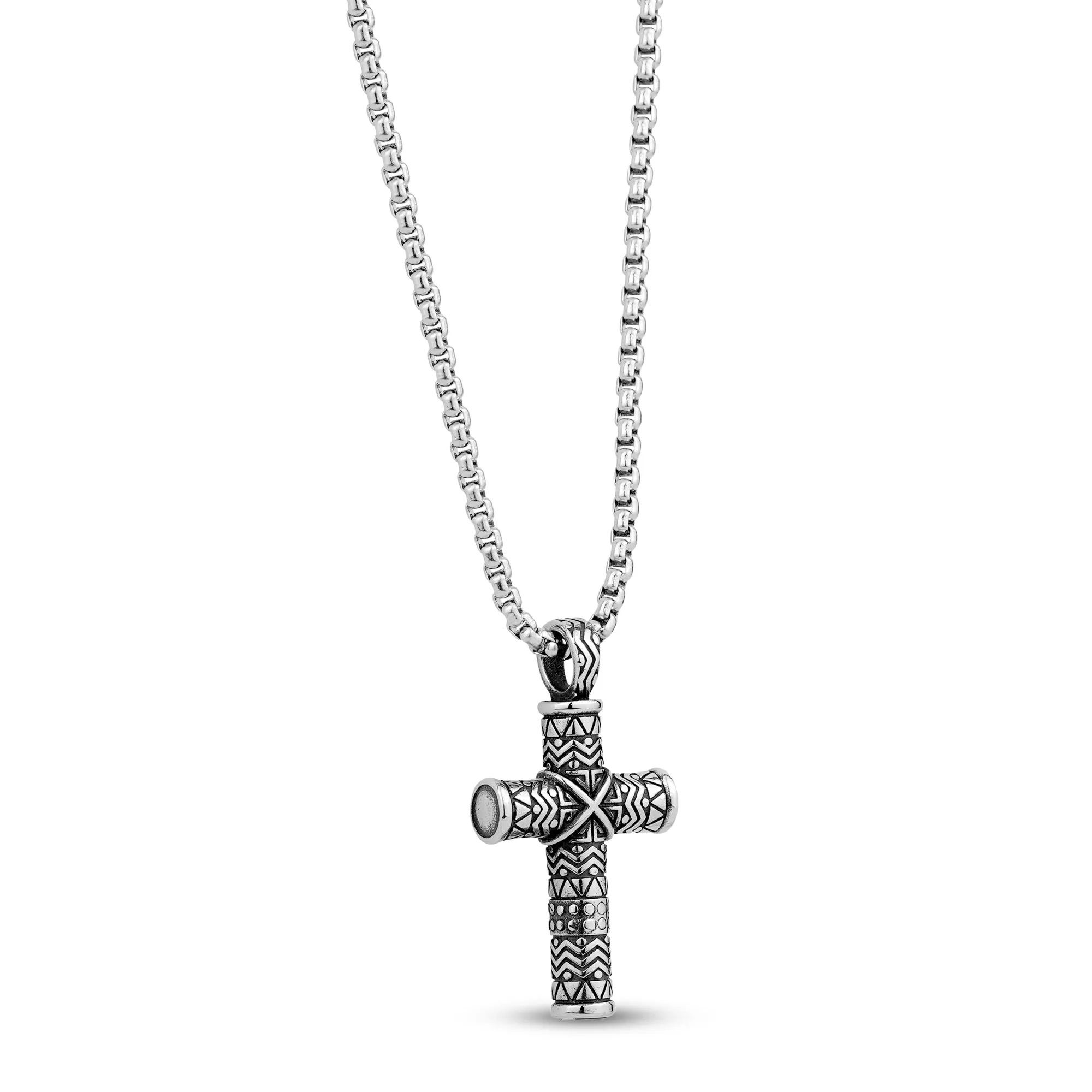 Detailed Cross Urn Pendant