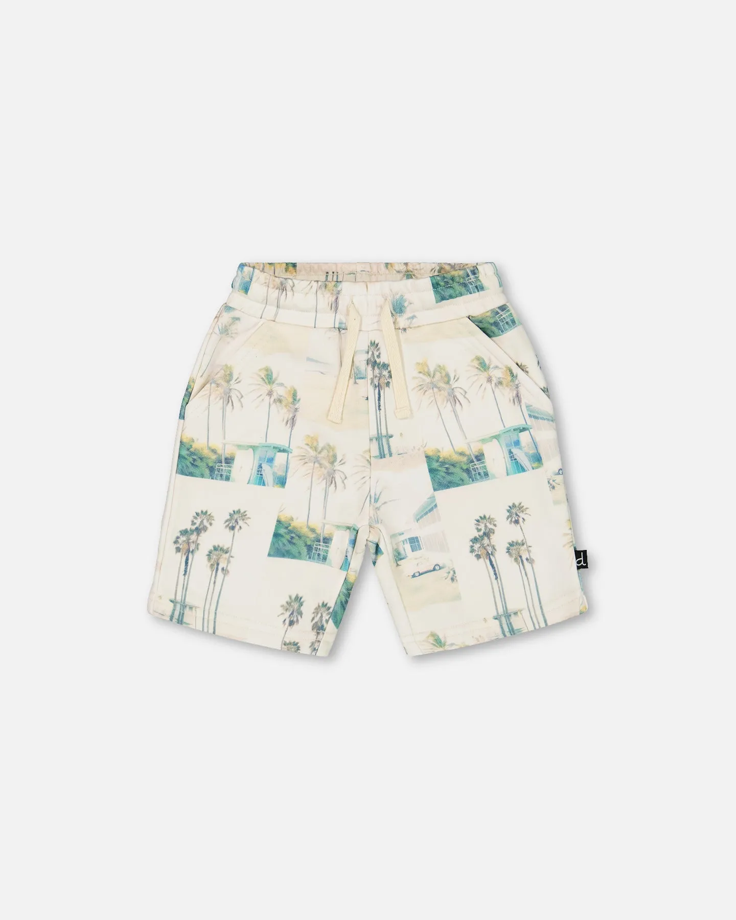 Deux Par Deux Palm Tree French Terry Short