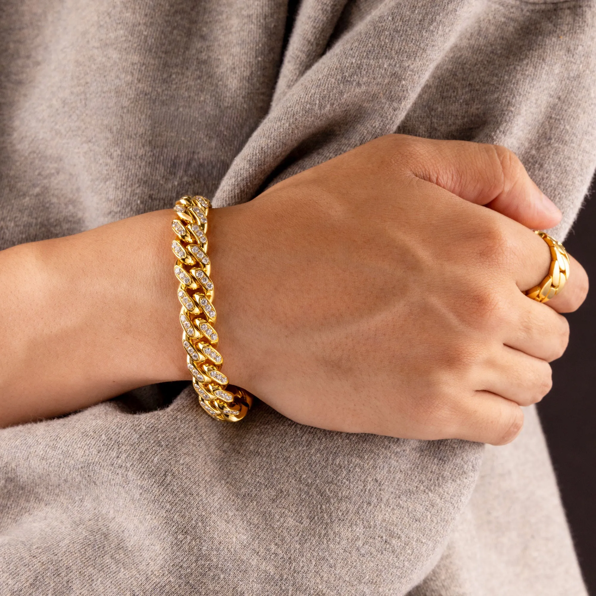 Diamond Cuban Link Bracelet (11mm, Diamond Clasp, Oversized)