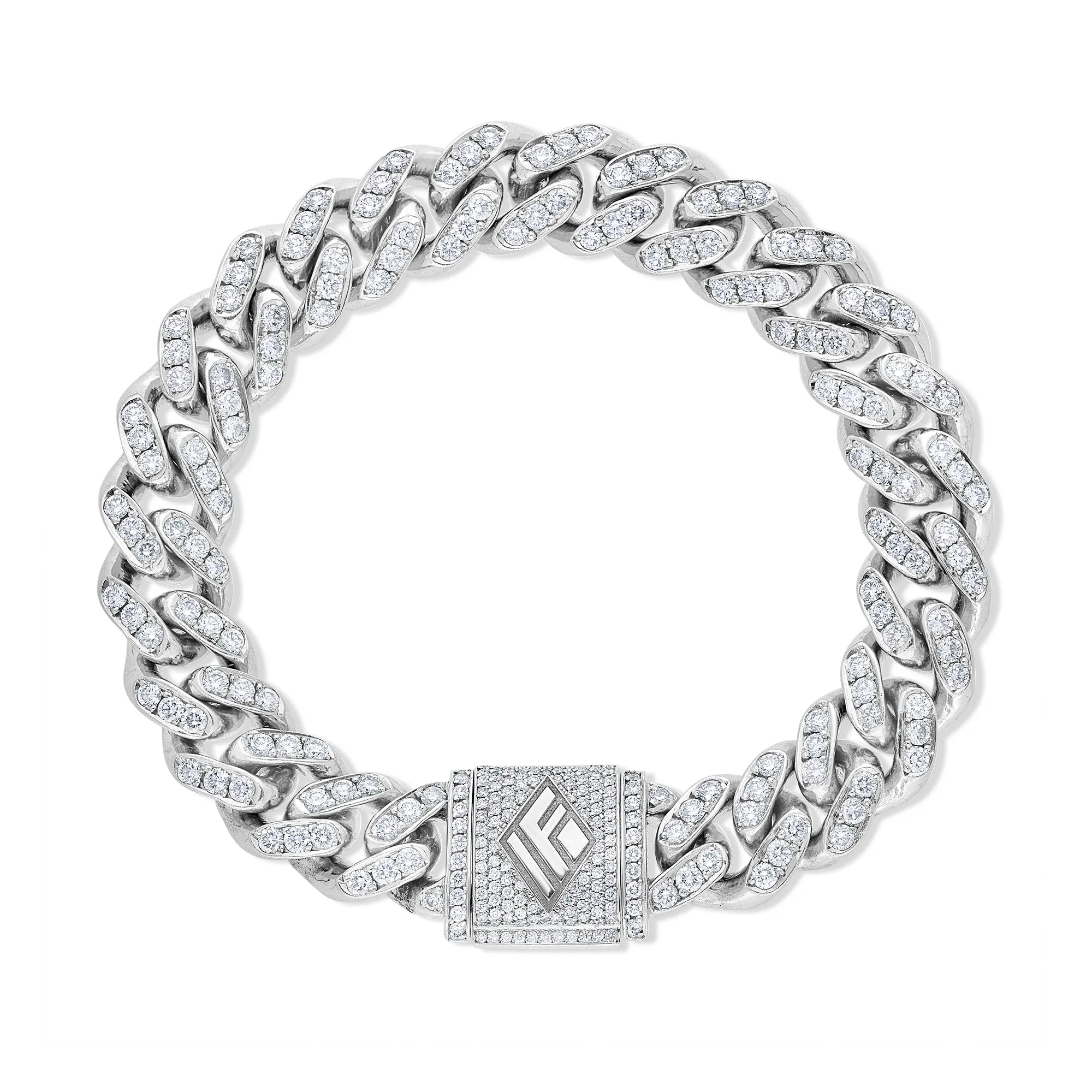 Diamond Cuban Link Bracelet (11mm, Diamond Clasp, Oversized)
