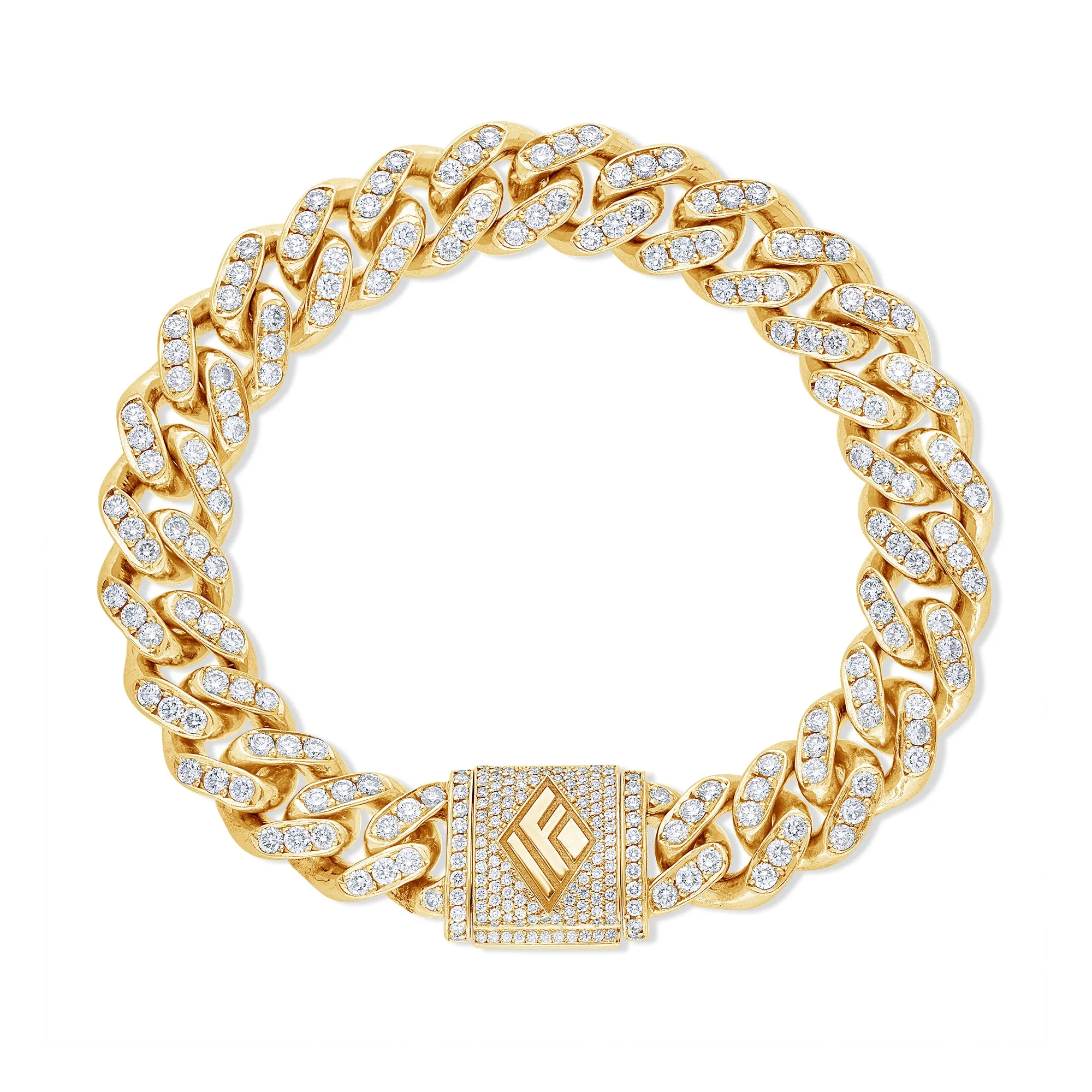 Diamond Cuban Link Bracelet (11mm, Diamond Clasp, Oversized)