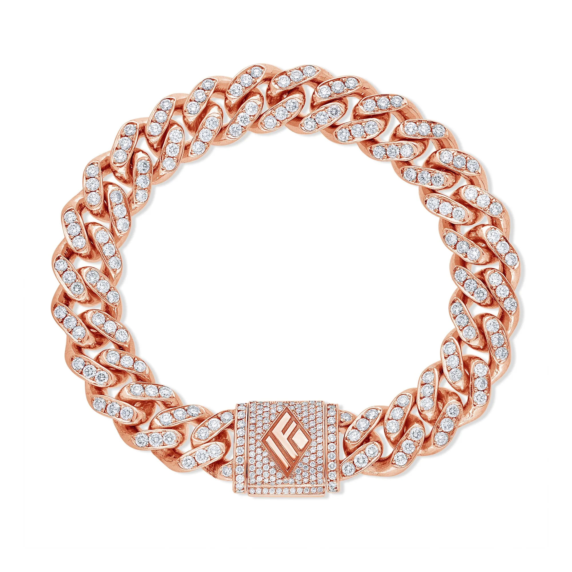 Diamond Cuban Link Bracelet (11mm, Diamond Clasp, Oversized)