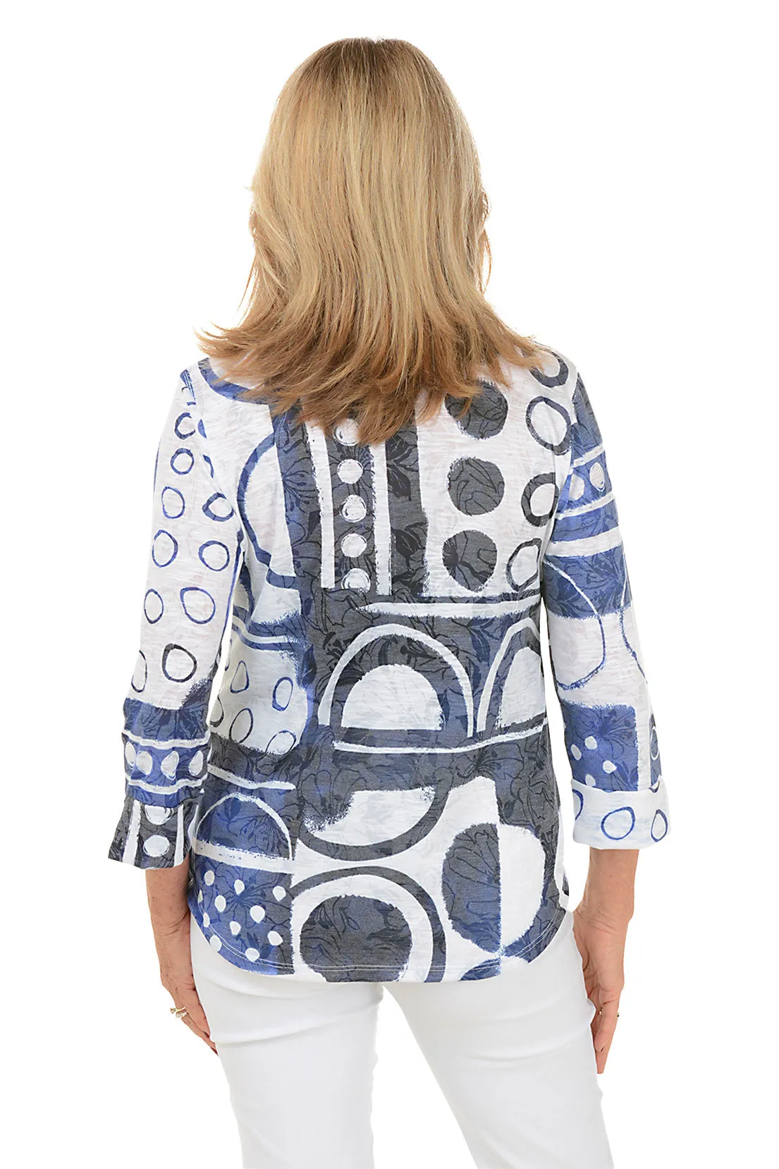 Dottie Button-Front Burnout Top