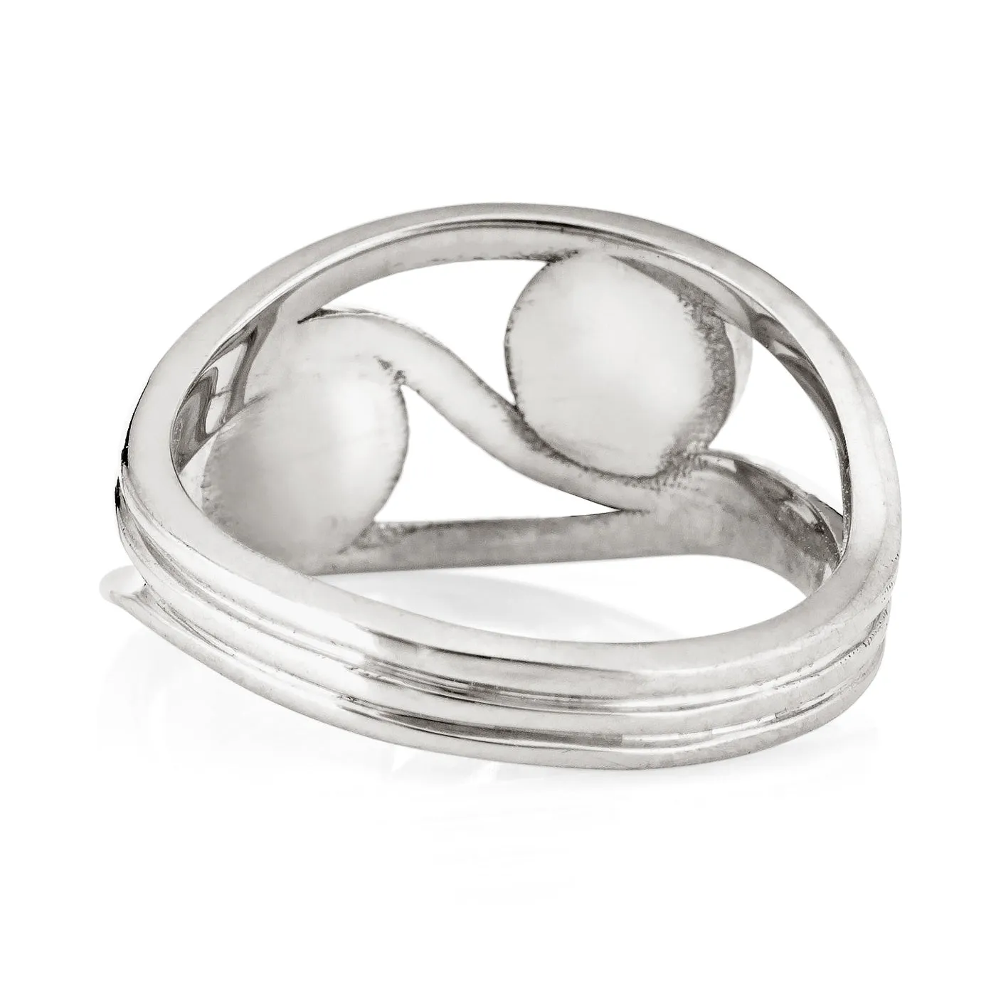 Double Setting Cremation Ring in Sterling Silver