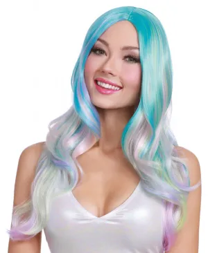 Dream Long Light Blue/pink/lavender/mint Green Wavy Wig