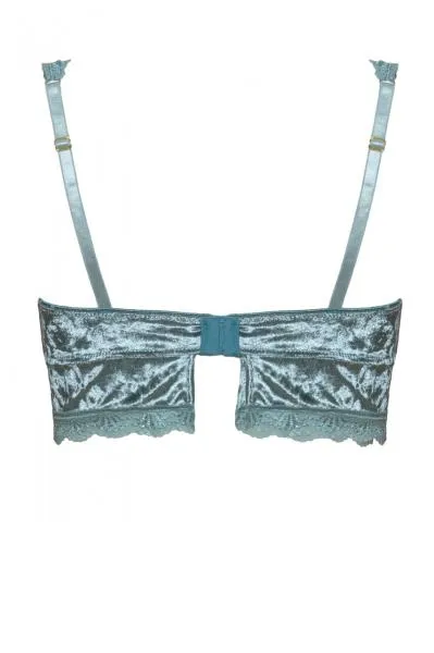 Dusty Turquoise - Amalie Velvet Bralette - Size
