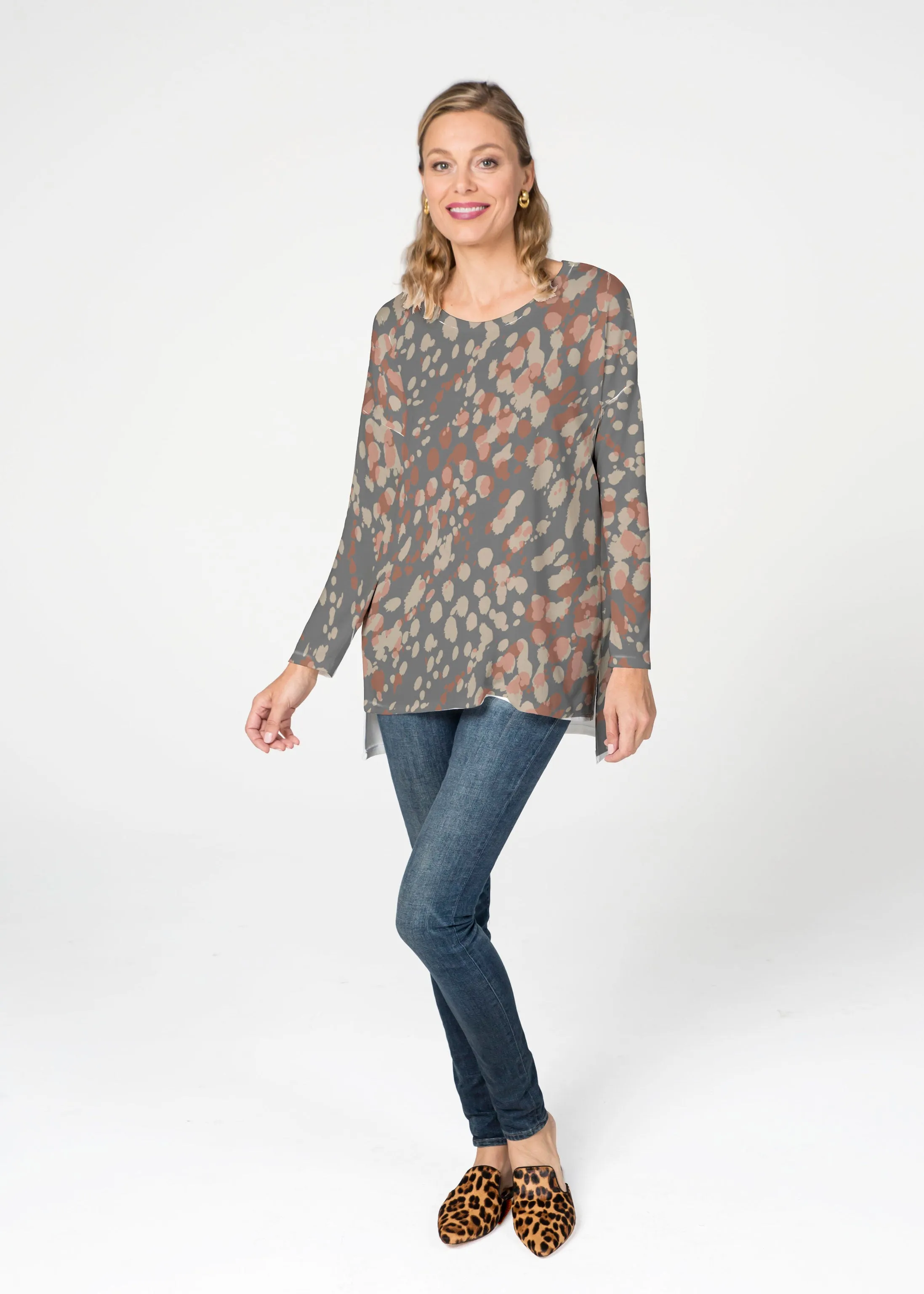 Edgy Splash (7877) ~ Slouchy Butterknit Top