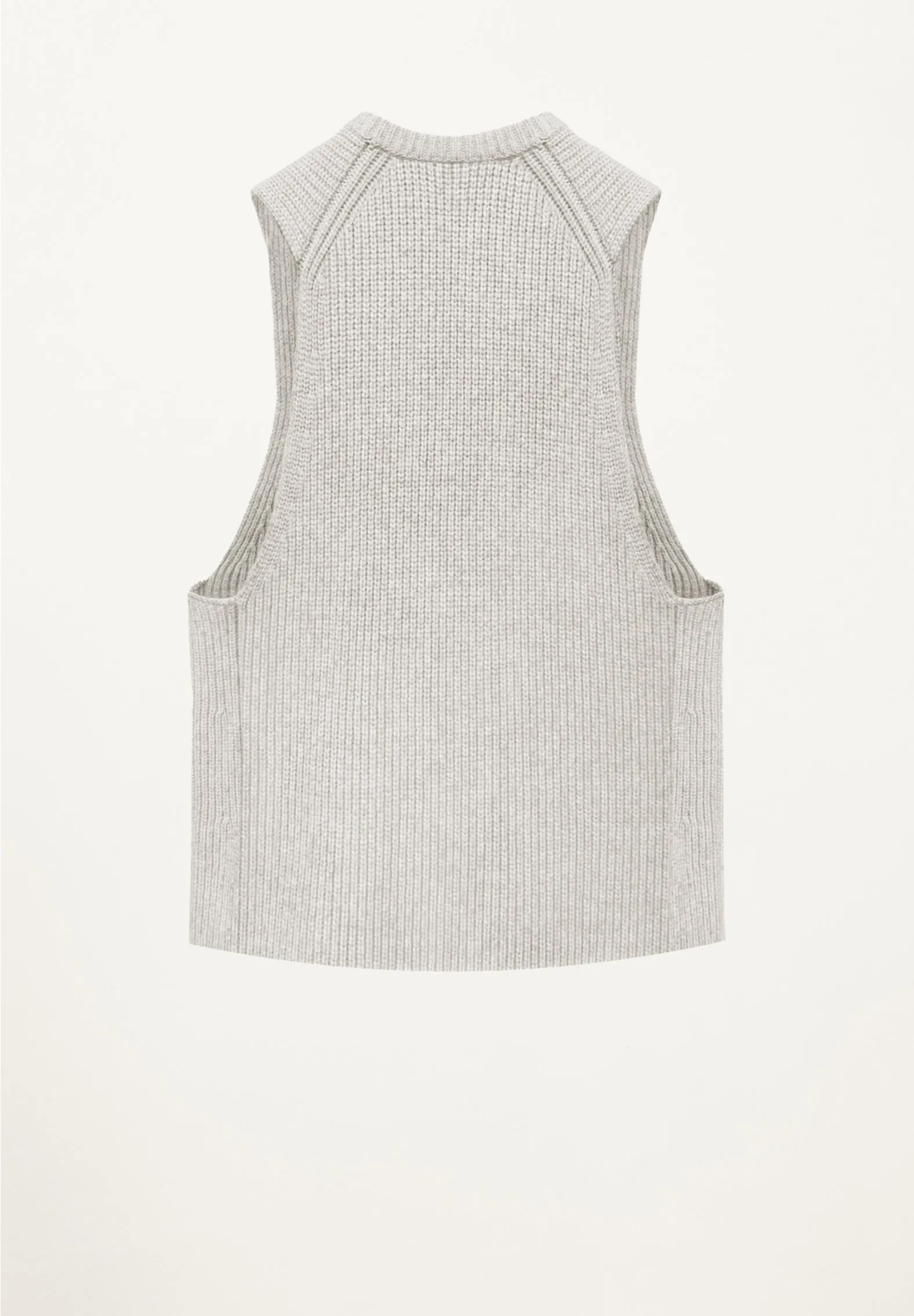 Edith Ribbed Vest in Almond