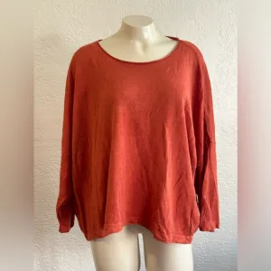 EILEEN FISHER orange boxy 100% organic line sweater L /XL