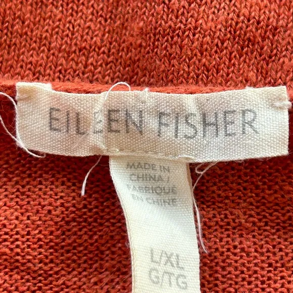 EILEEN FISHER orange boxy 100% organic line sweater L /XL