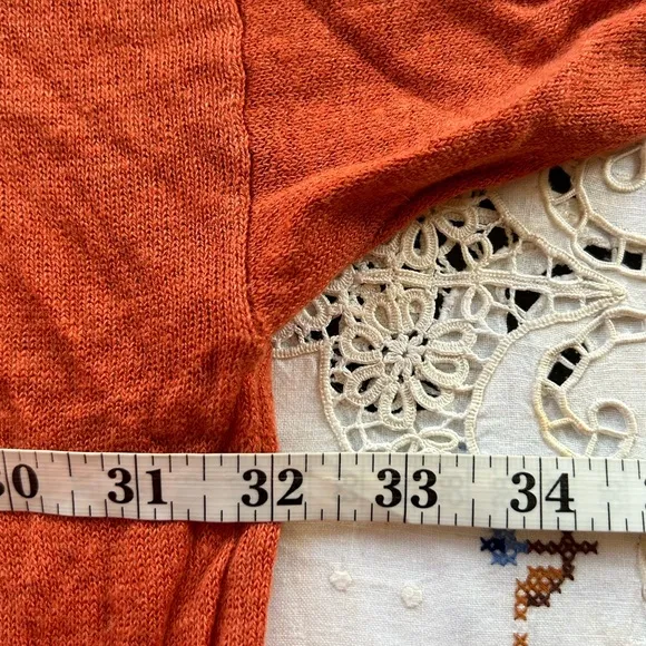 EILEEN FISHER orange boxy 100% organic line sweater L /XL