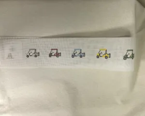 *Elm Tree Needlepoint Designs B246 Colorful Golf Carts Belt