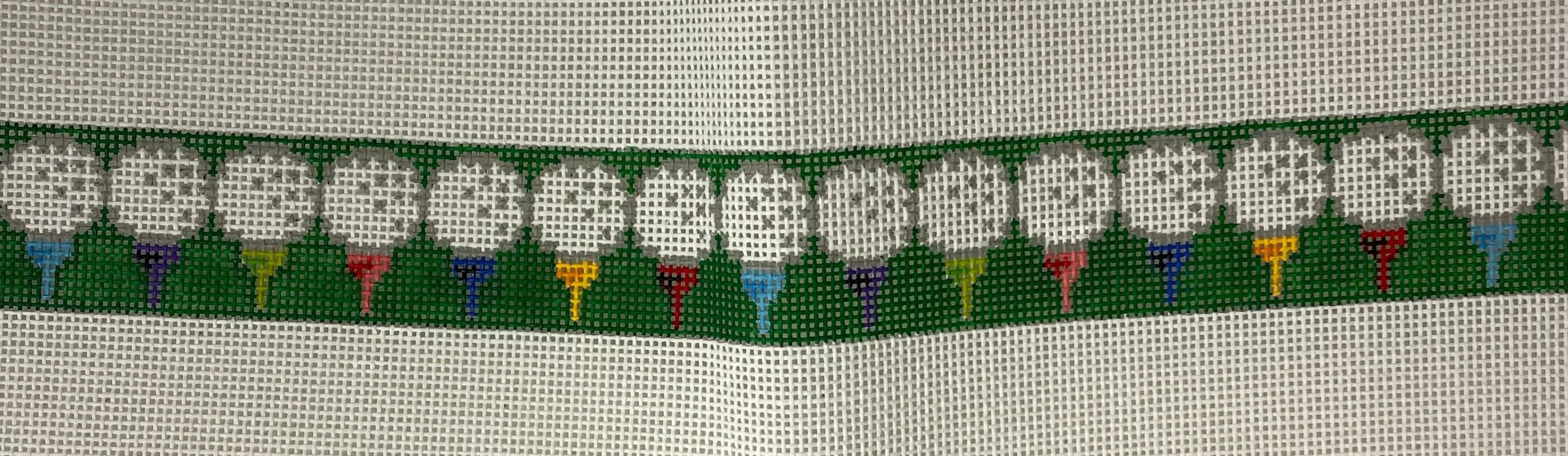 *Elm Tree Needlepoint Designs B475A Golf Balls on Colorful Tee's