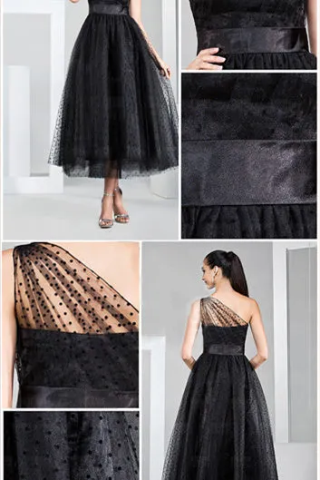 Empire asymmetrical ankle length modest backless mother's dress