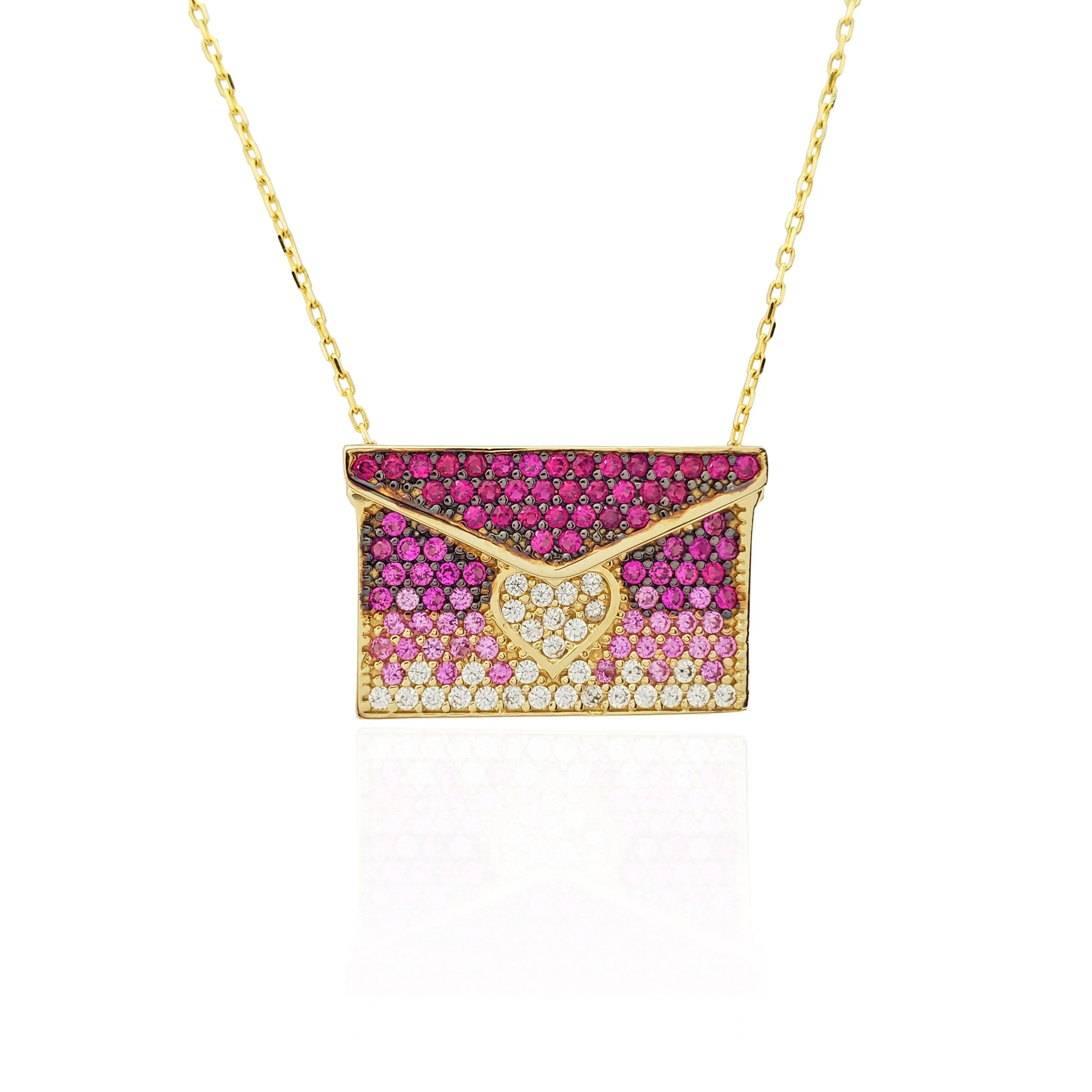 Engravable Hot Pink Purse Handbag Necklace (14K)