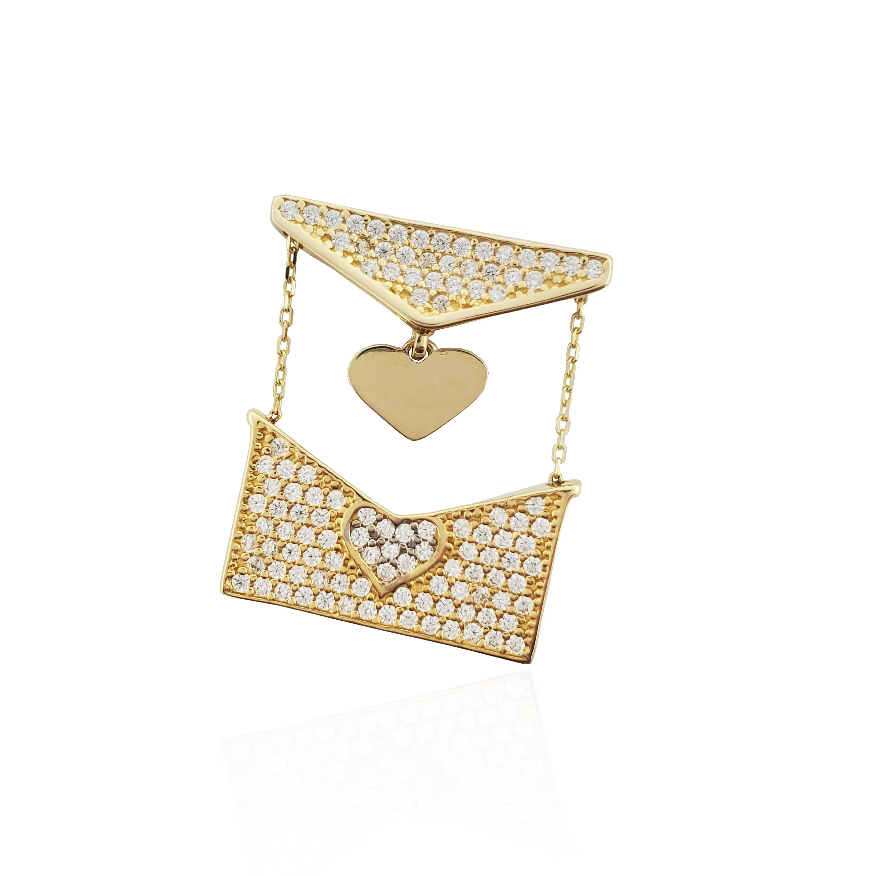 Engravable Shimmery Gold Handbag Necklace (14K)