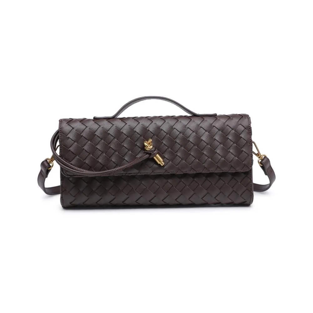 Espresso Woven Clutch Crossbody