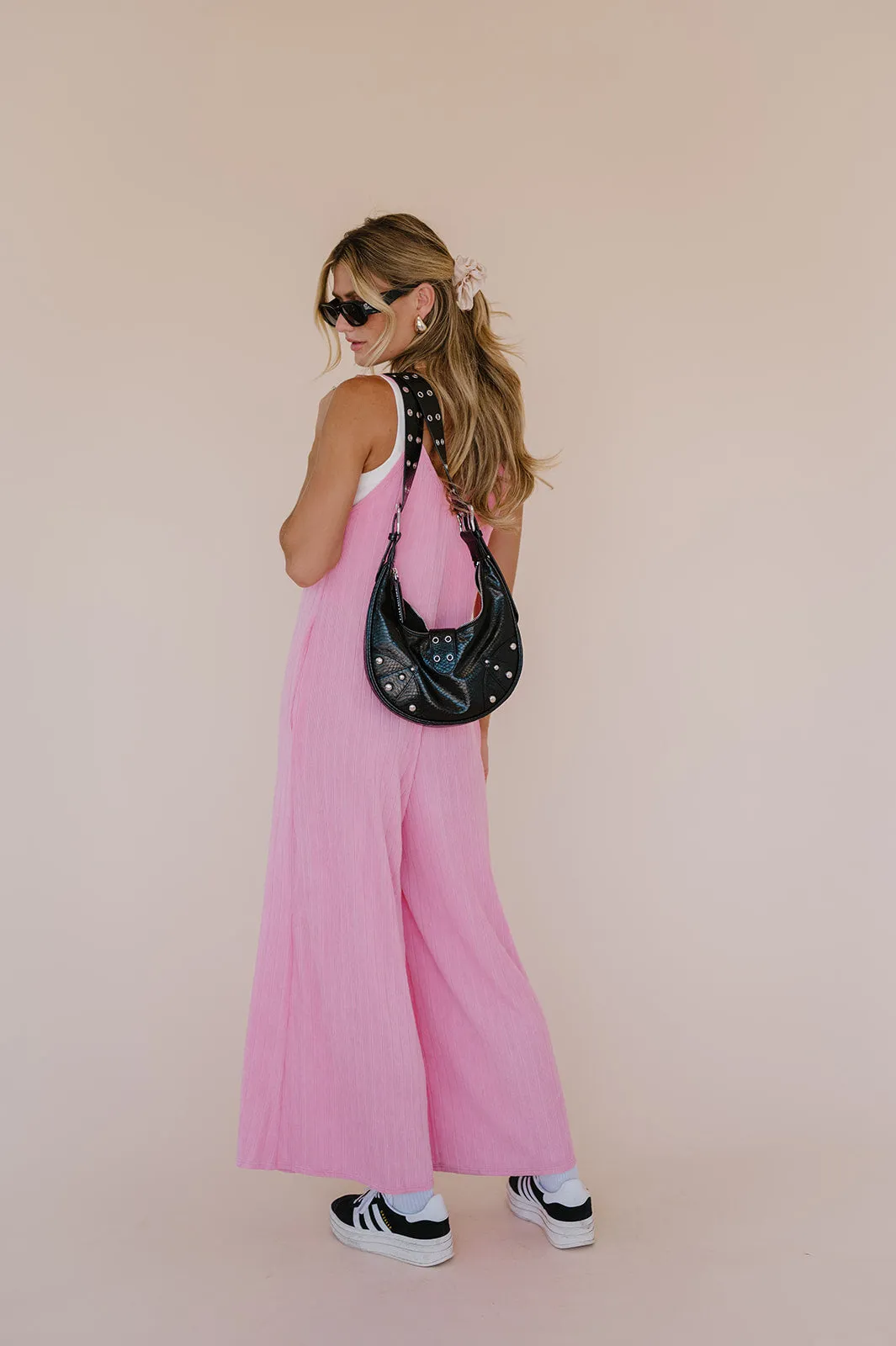 Everyday Ease Ribbed Jumpsuit// Barbie Pink