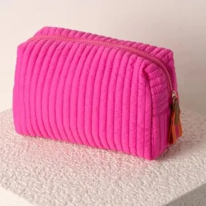 Ezra Large Boxy Cosmetic Pouch in Magenta