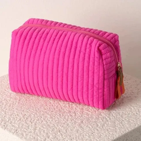 Ezra Large Boxy Cosmetic Pouch in Magenta