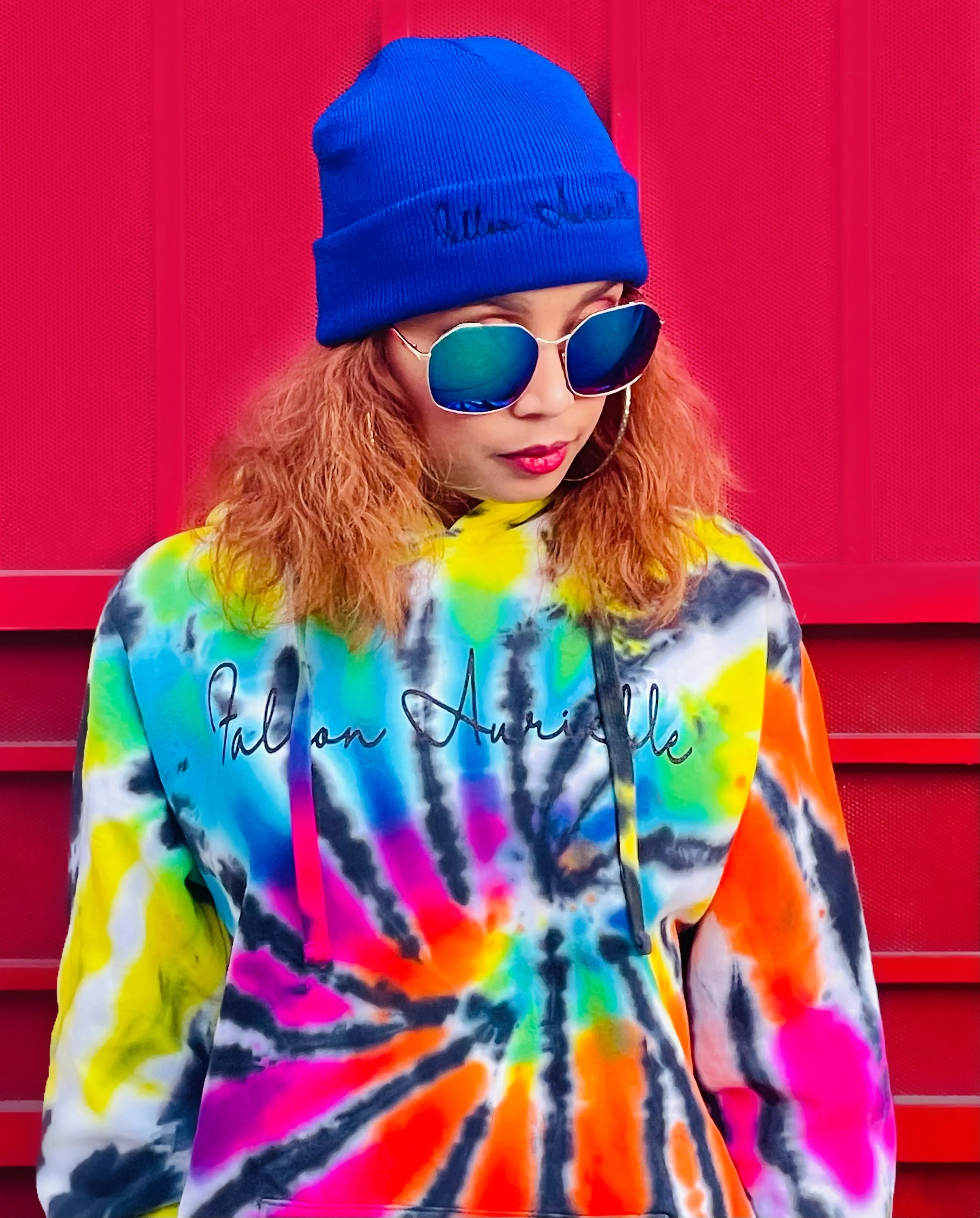Fallon Aurielle Signature Beanie Hat (Royal Blue & Black)