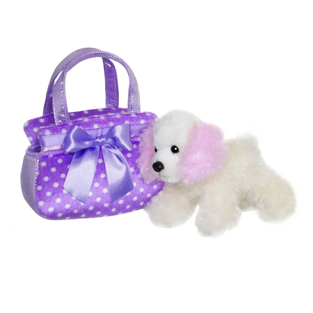 Fancy Pal Pink Dog in Purple Spot Bag