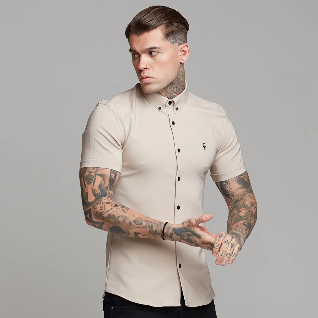Father Sons Super Slim Scuba Taupe Short Sleeve Stretch - FS487
