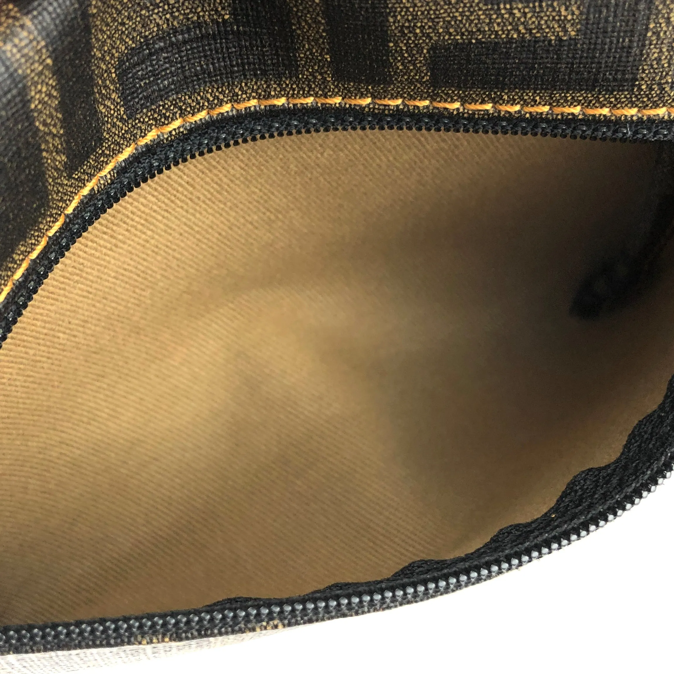 FENDI Zucca handbag  tote bag square  mesh pvc brown old vintage zemssz