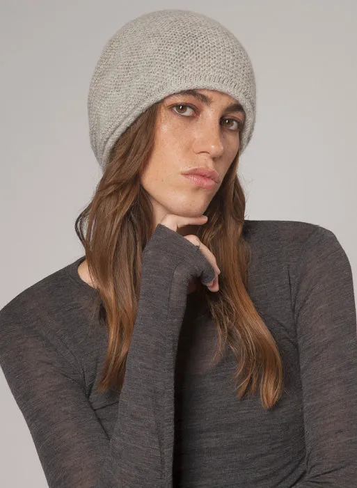 Fisherman Out of Ireland Slouchy Garter Stitch  Baby Alpaca Beanie
