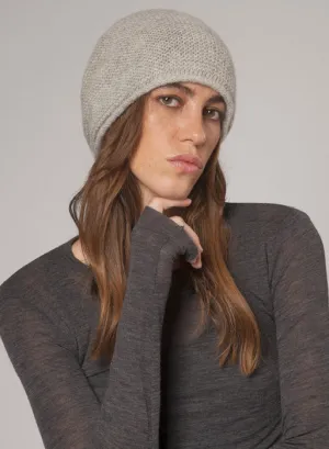Fisherman Out of Ireland Slouchy Garter Stitch  Baby Alpaca Beanie