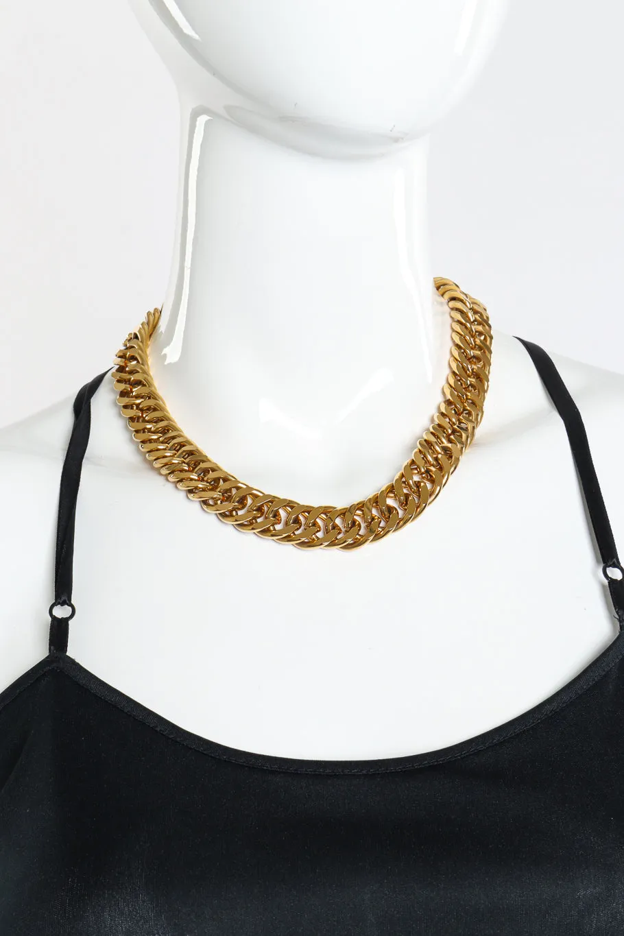 Flat Curb Chain Collar Necklace