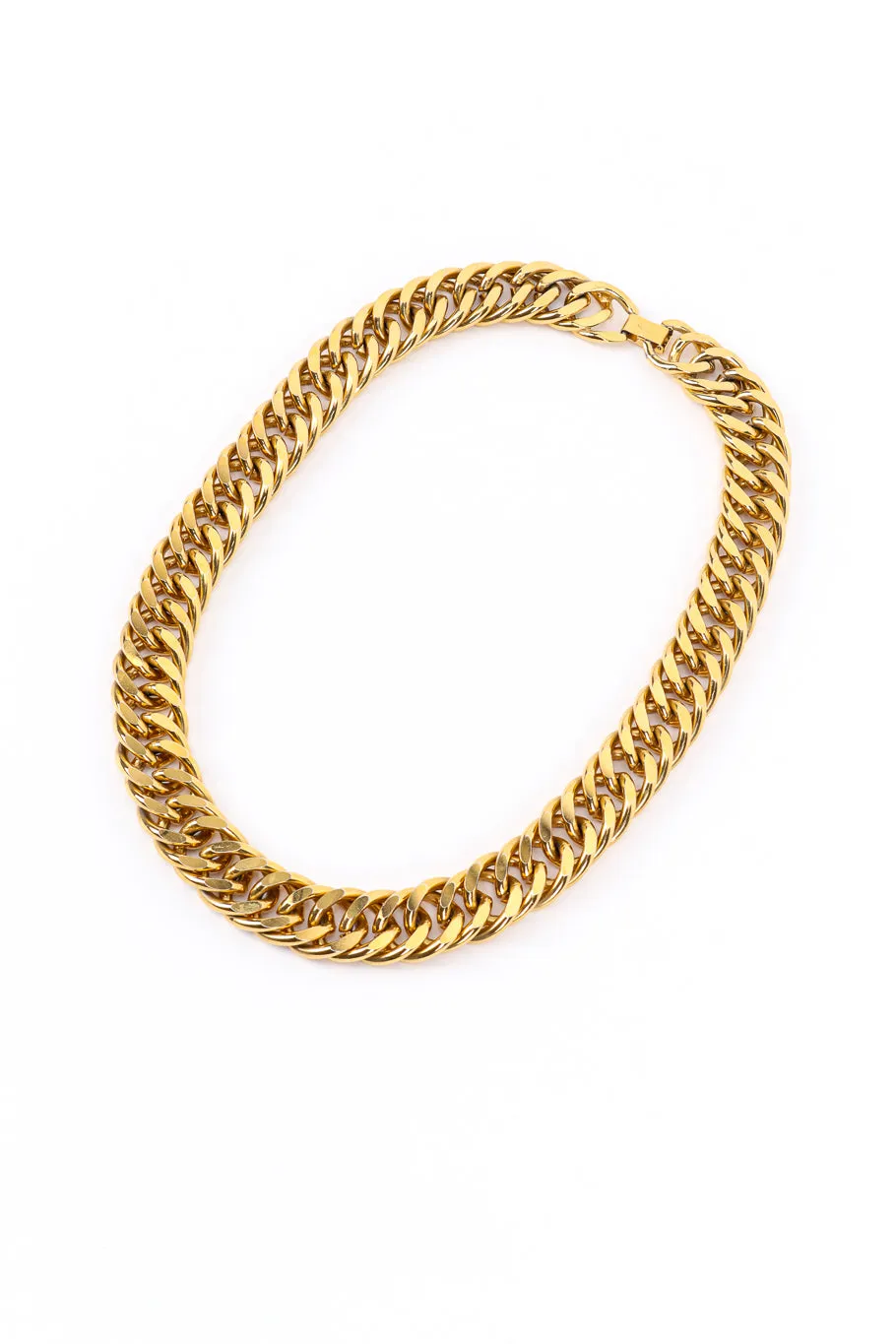 Flat Curb Chain Collar Necklace