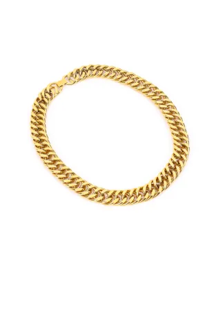 Flat Curb Chain Collar Necklace