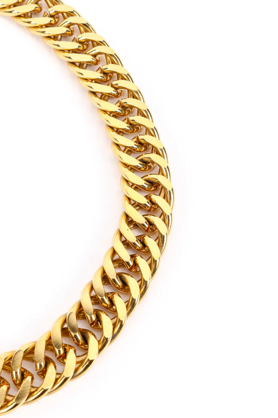 Flat Curb Chain Collar Necklace