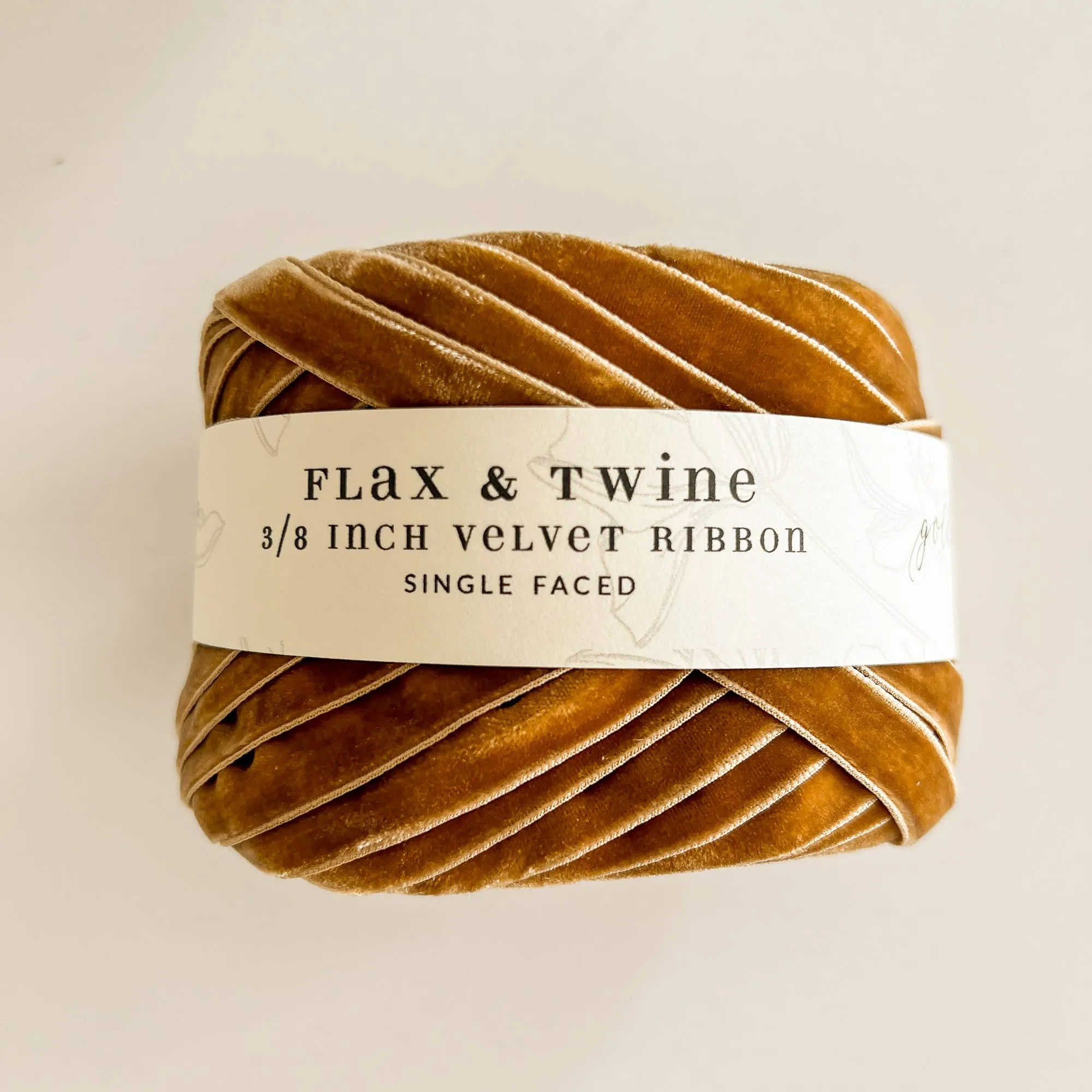 Flax & Twine 3/8" Velvet Ribbon: Jasper / 10 yards