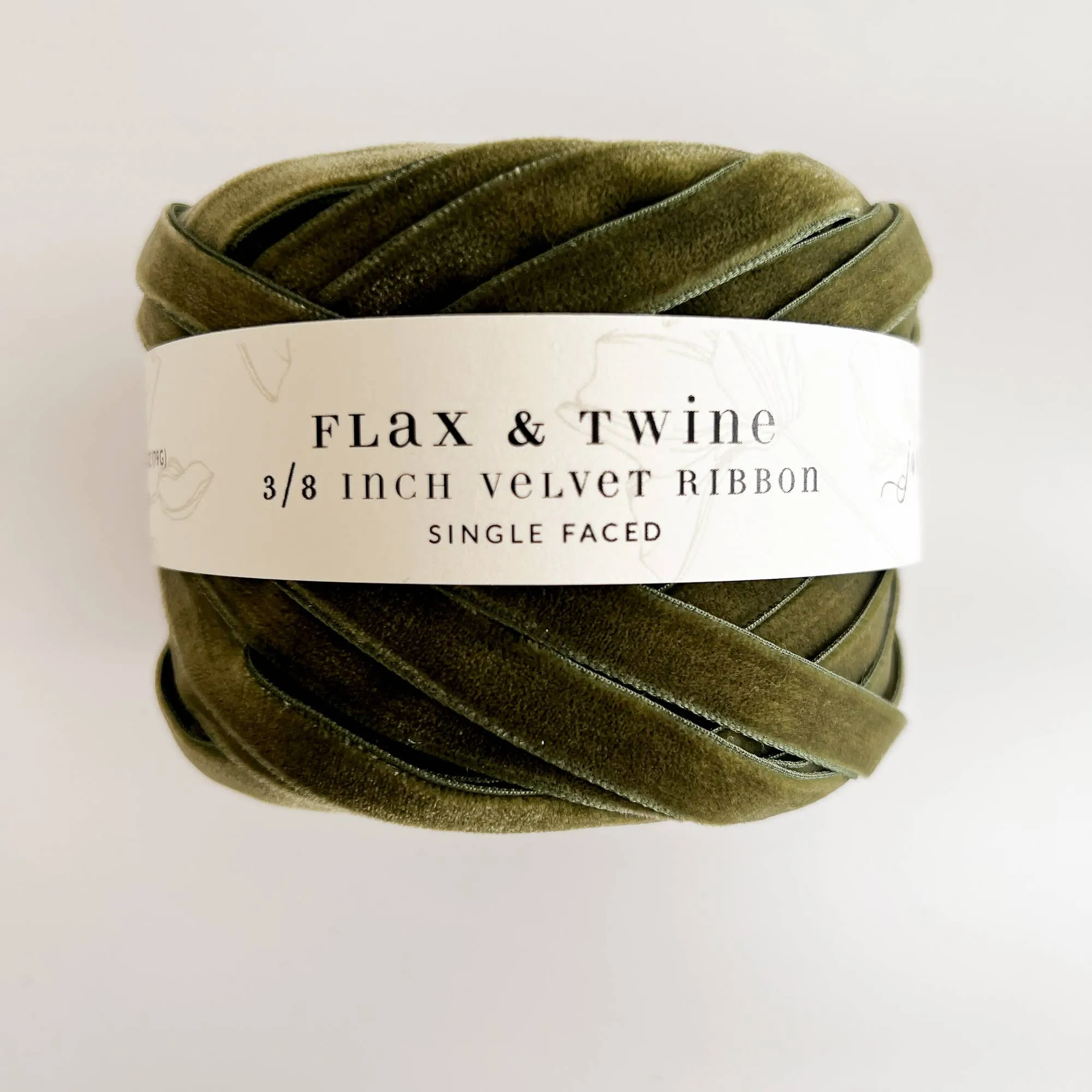 Flax & Twine 3/8" Velvet Ribbon: Jasper / 10 yards