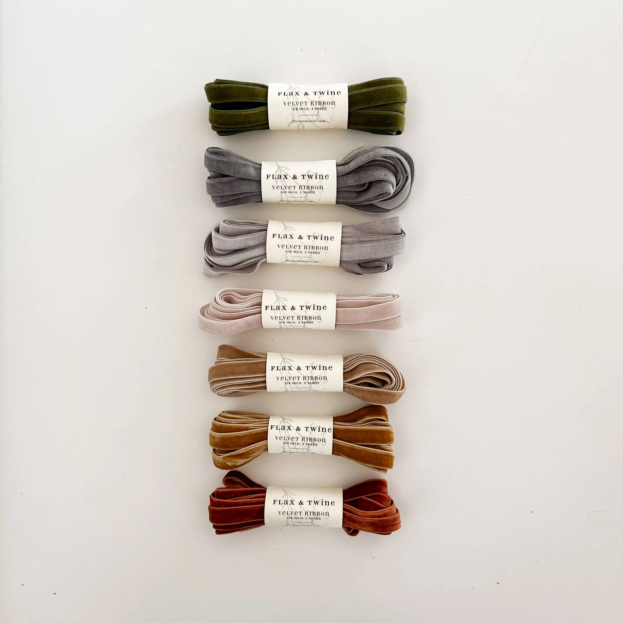 Flax & Twine 3/8" Velvet Ribbon: Jasper / 10 yards