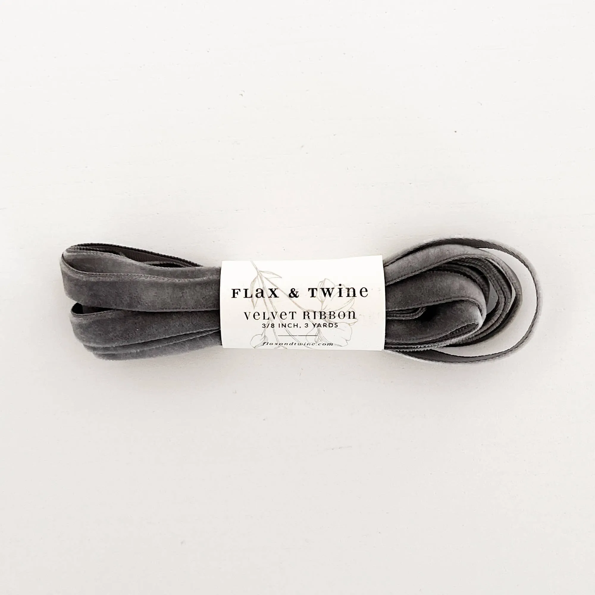 Flax & Twine 3/8" Velvet Ribbon: Jasper / 10 yards