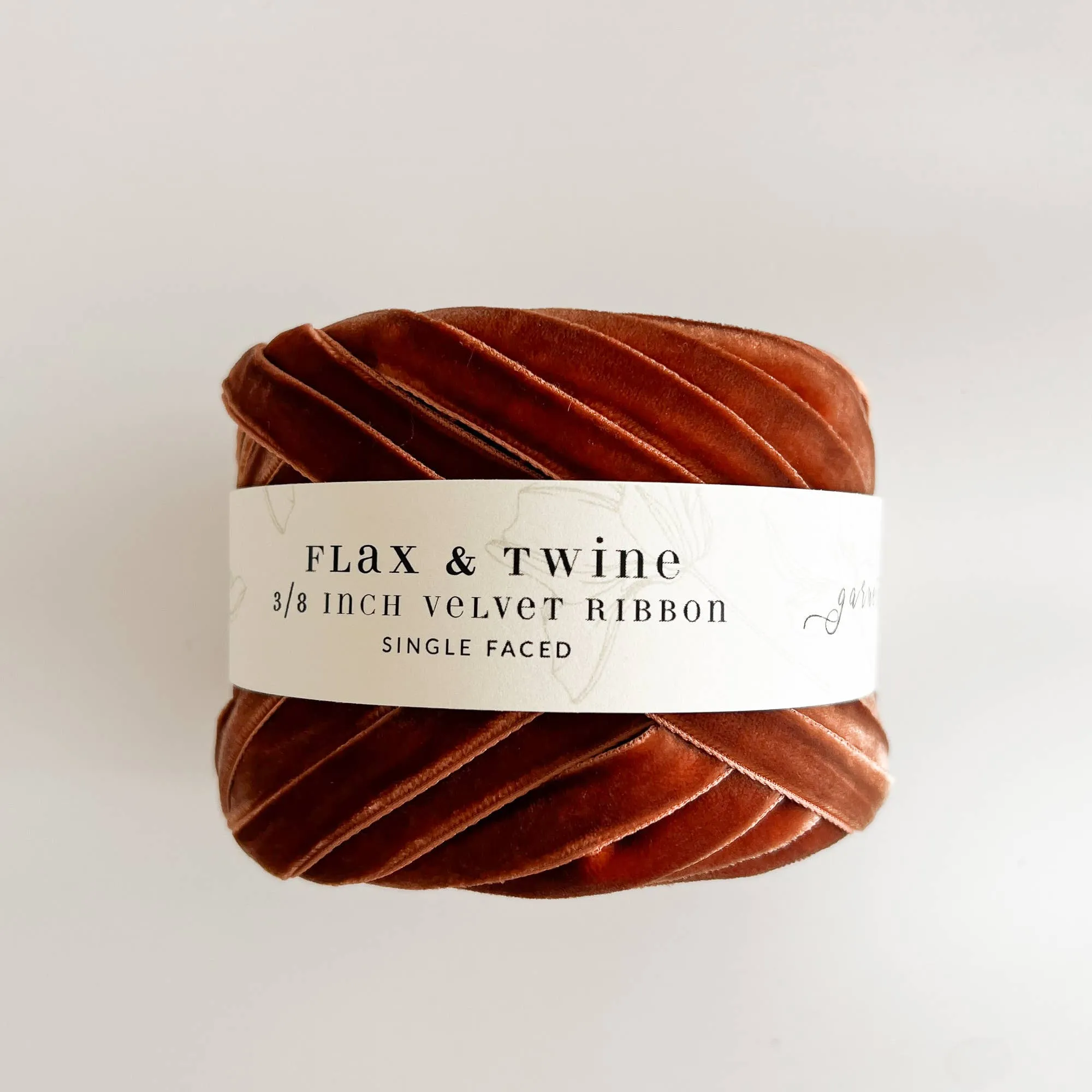 Flax & Twine 3/8" Velvet Ribbon: Jasper / 10 yards