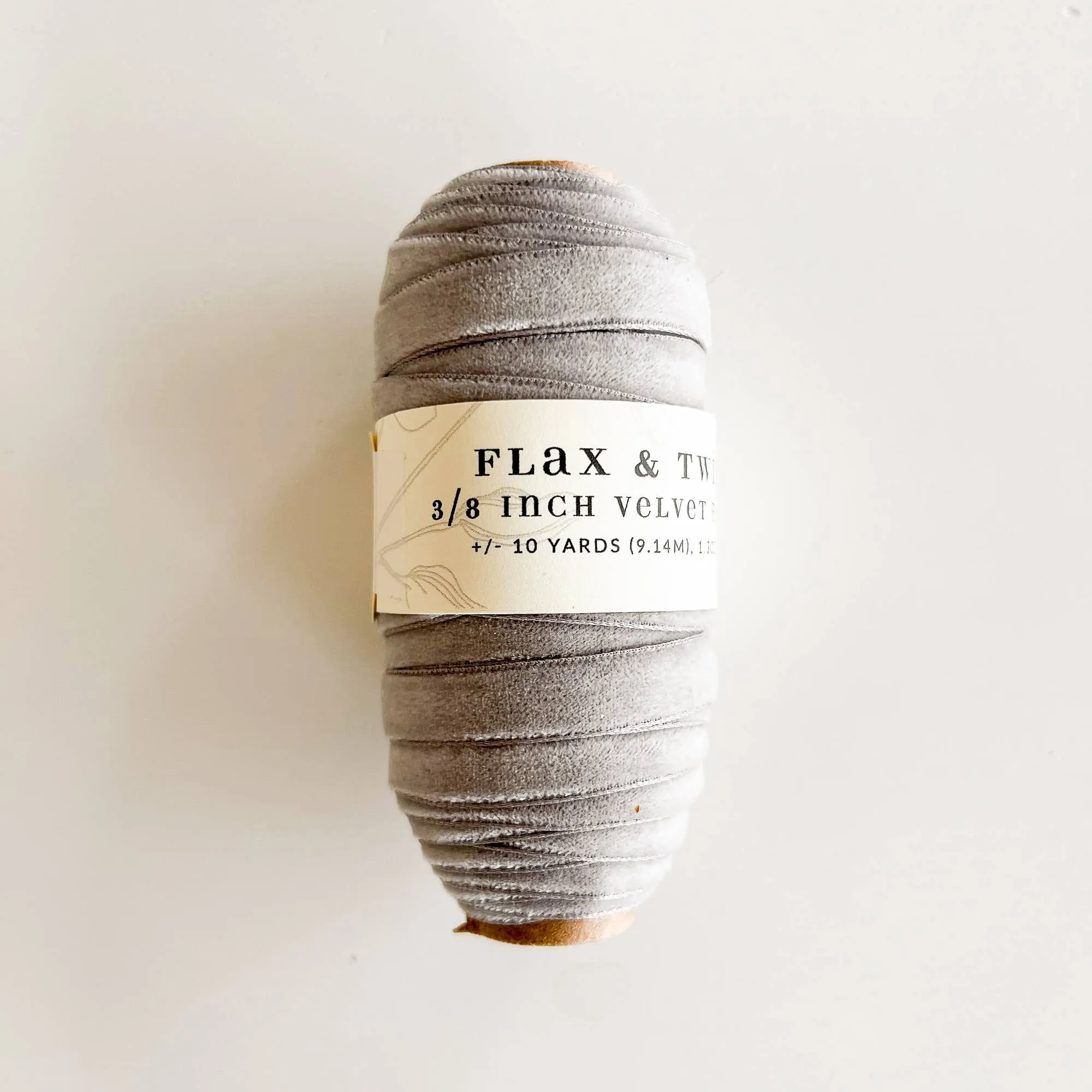 Flax & Twine 3/8" Velvet Ribbon: Jasper / 10 yards