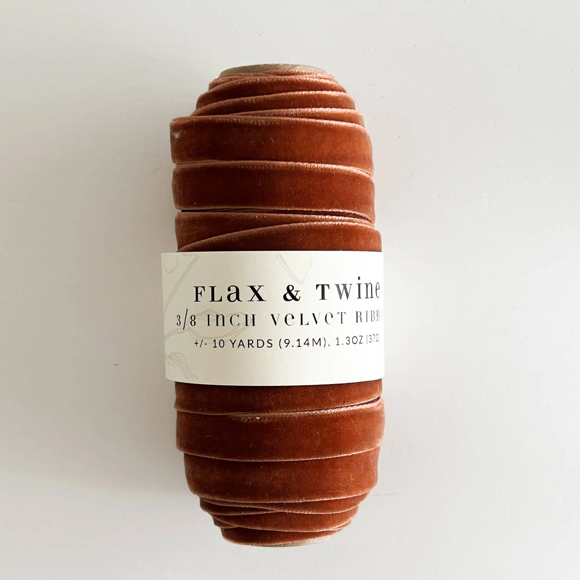 Flax & Twine 3/8" Velvet Ribbon: Jasper / 10 yards
