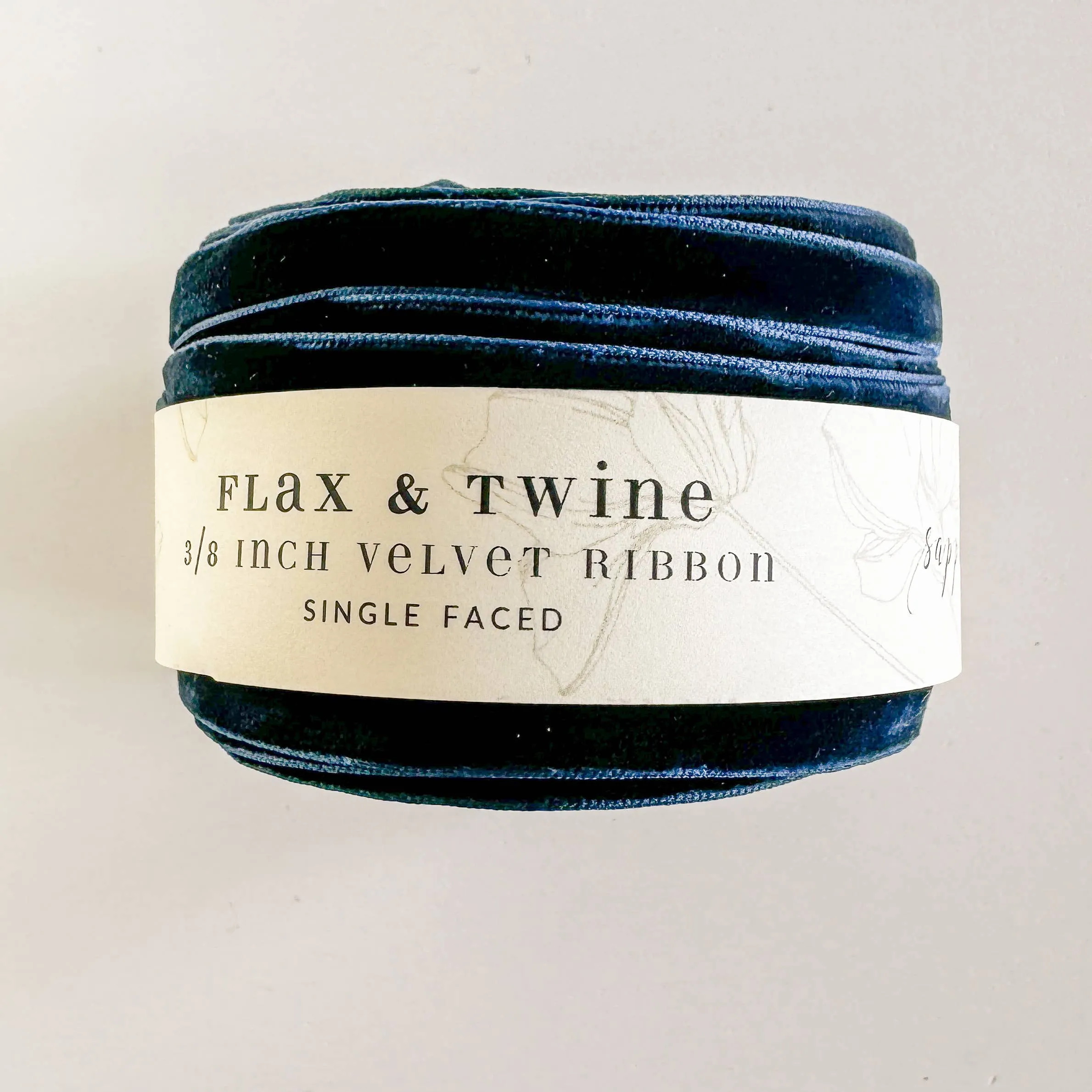 Flax & Twine 3/8" Velvet Ribbon: Jasper / 10 yards