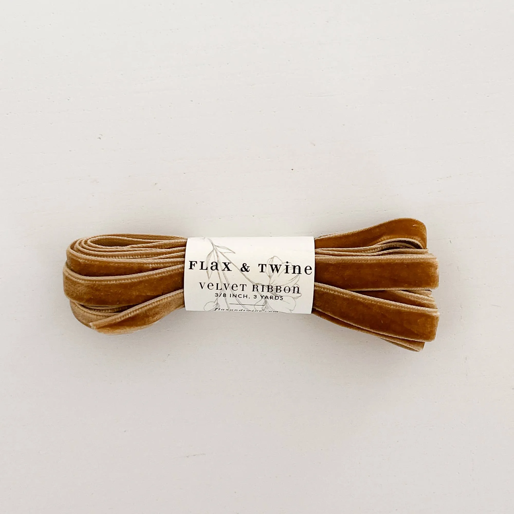 Flax & Twine 3/8" Velvet Ribbon: Jasper / 10 yards