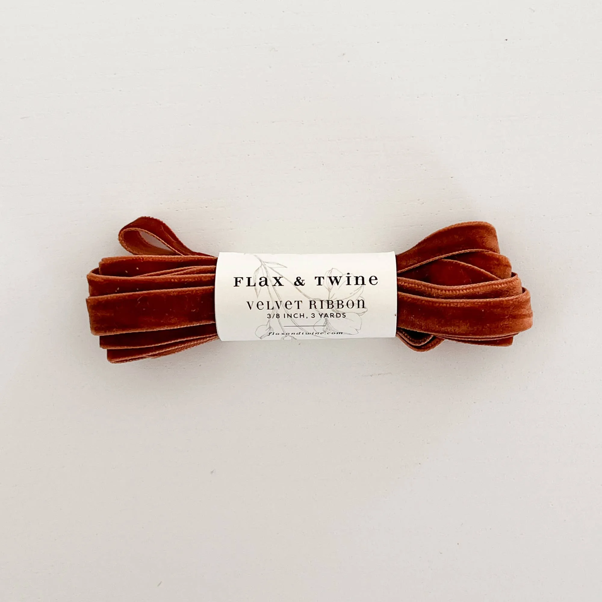 Flax & Twine 3/8" Velvet Ribbon: Jasper / 10 yards