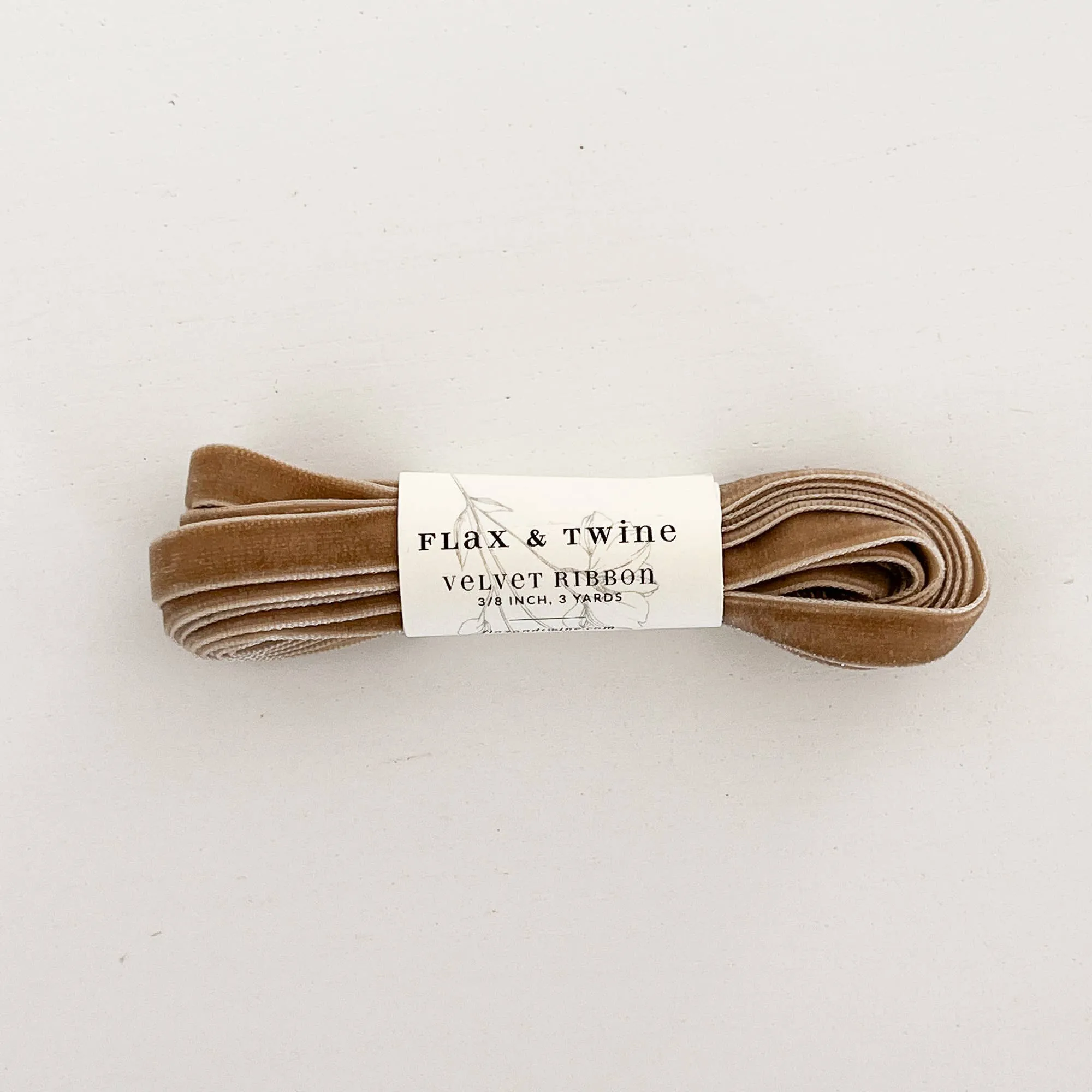 Flax & Twine 3/8" Velvet Ribbon: Jasper / 10 yards
