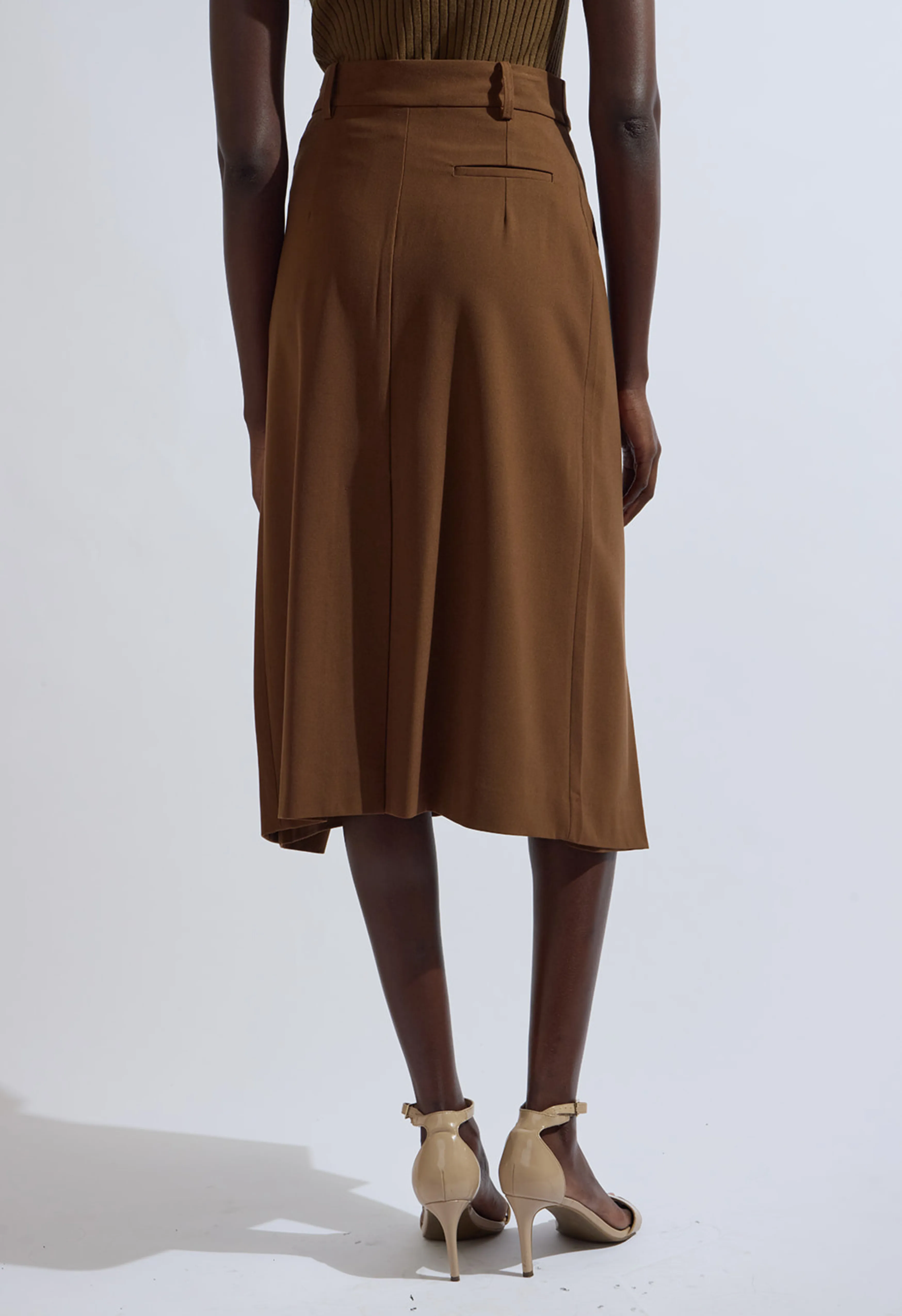 Foldover Brown Skirt