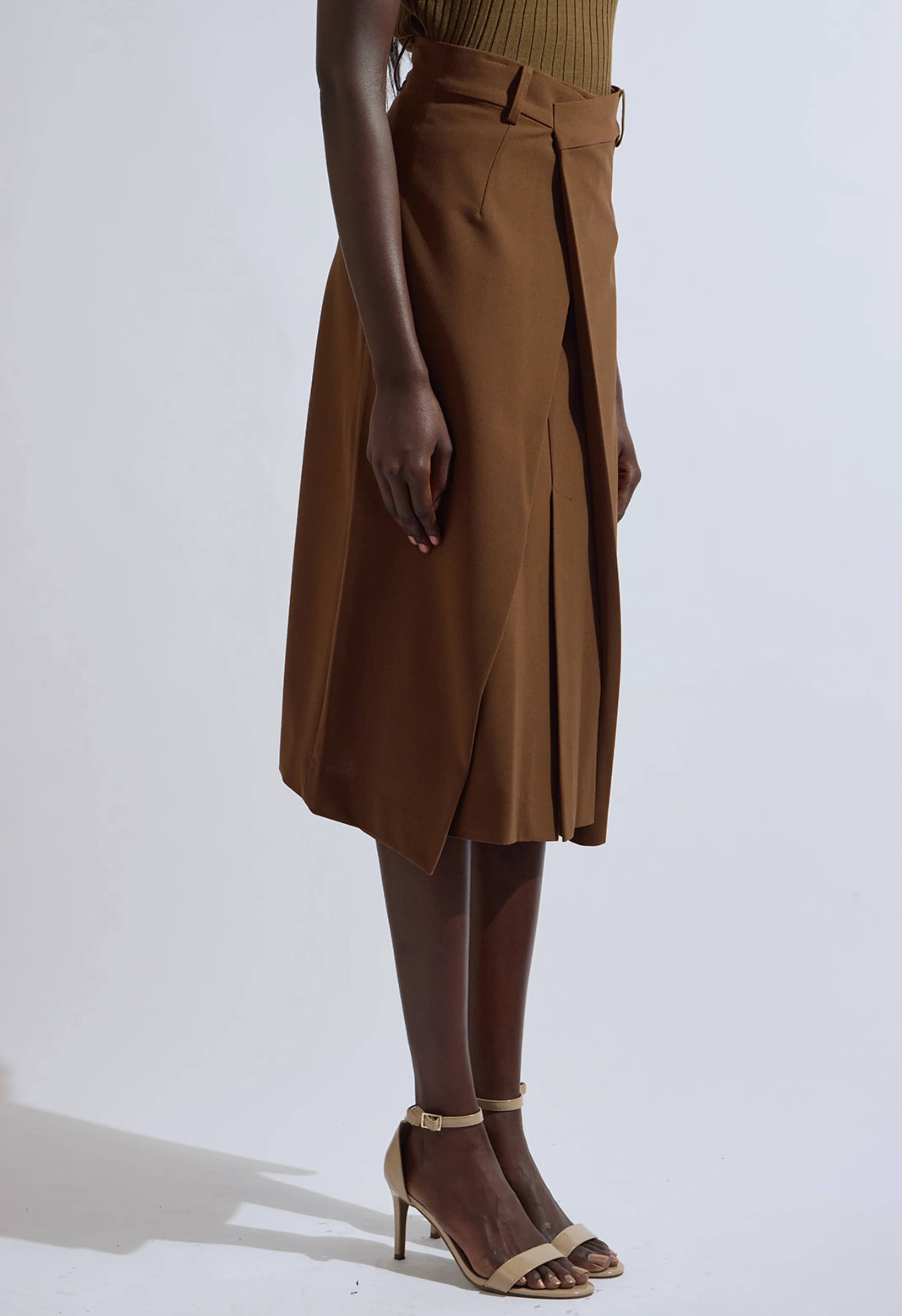 Foldover Brown Skirt