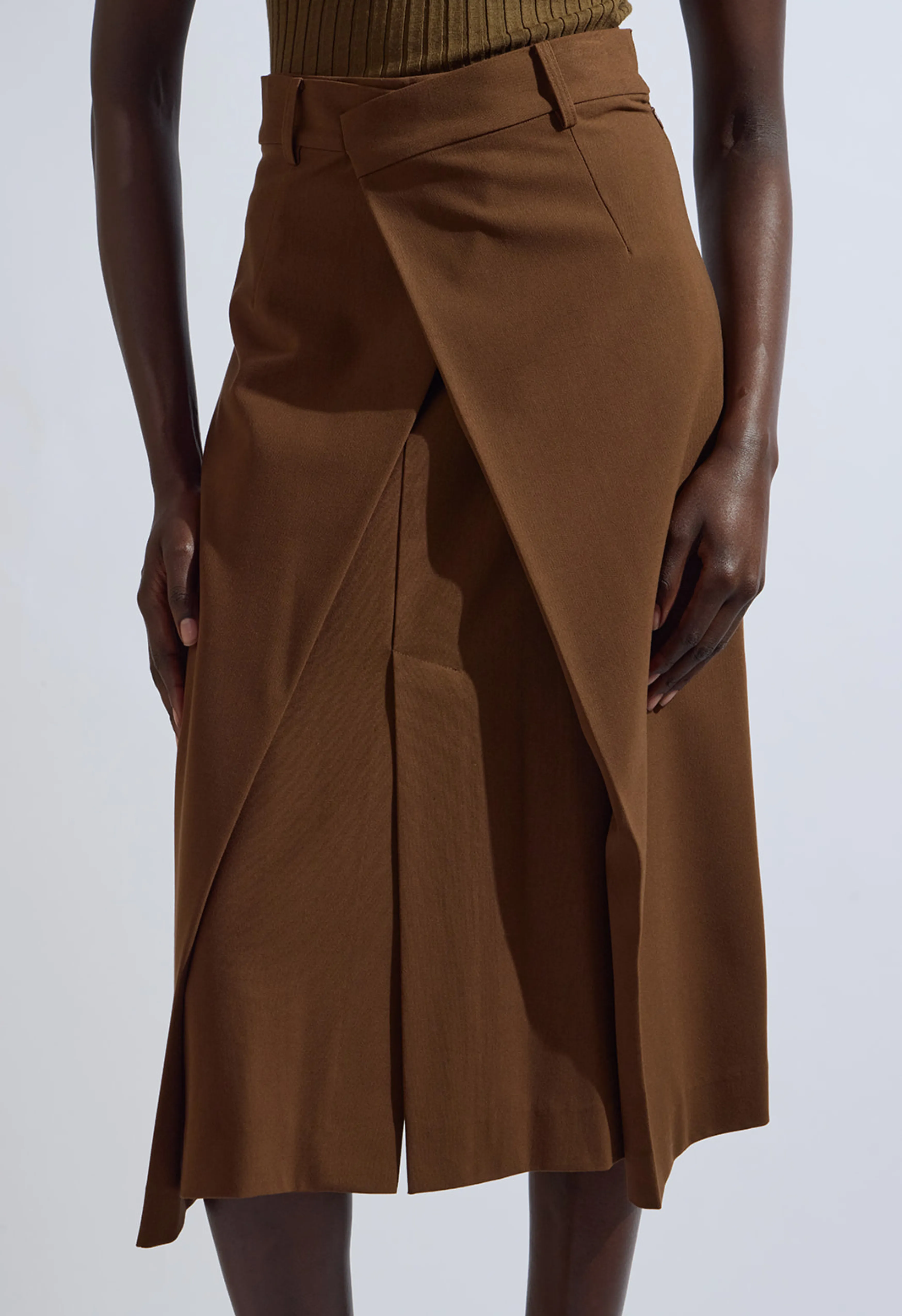 Foldover Brown Skirt