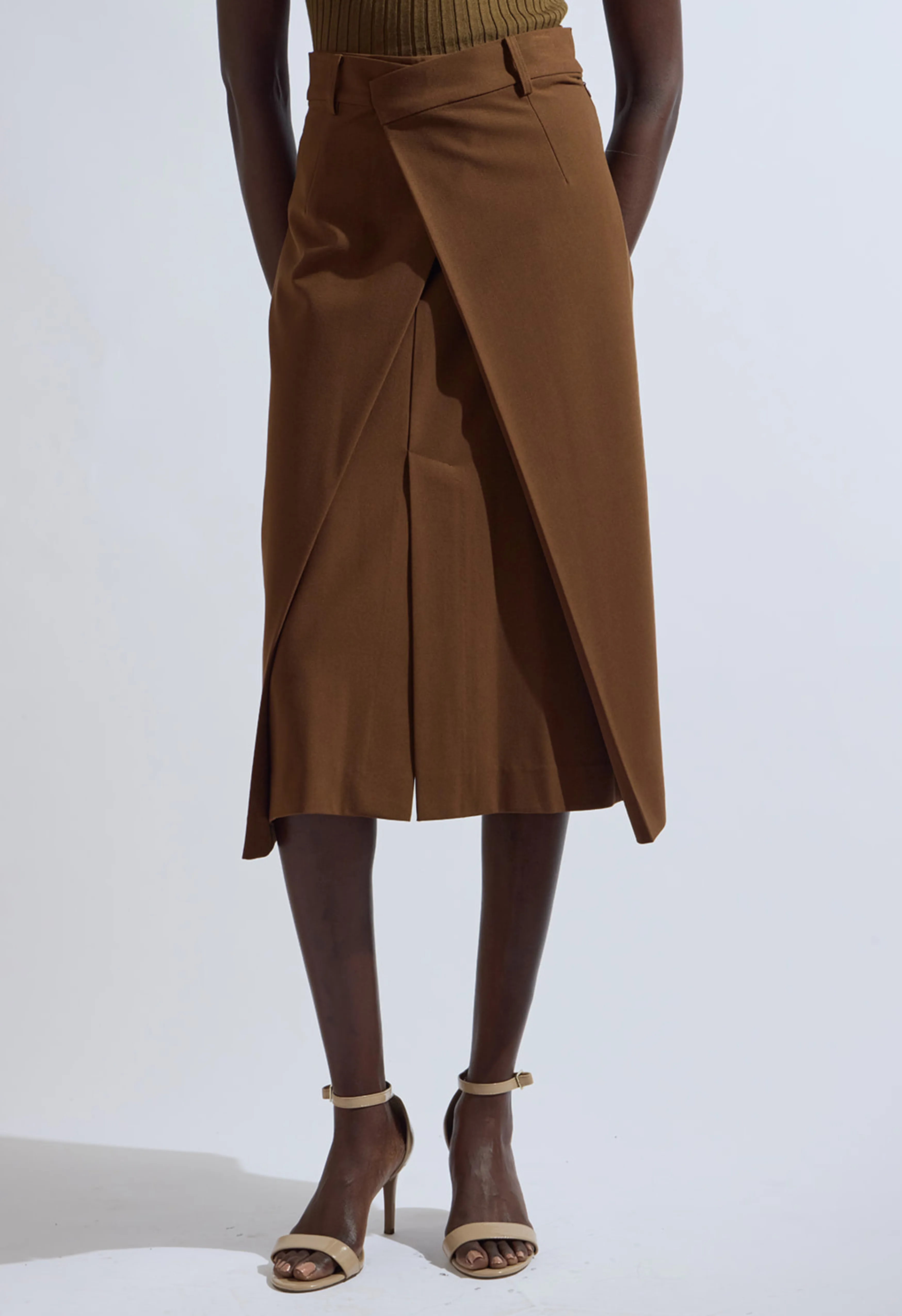 Foldover Brown Skirt